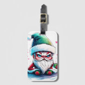 Angry Santa mit einer Tasse Kaffee Gepäckanhänger (Vorderseite Vertikal)