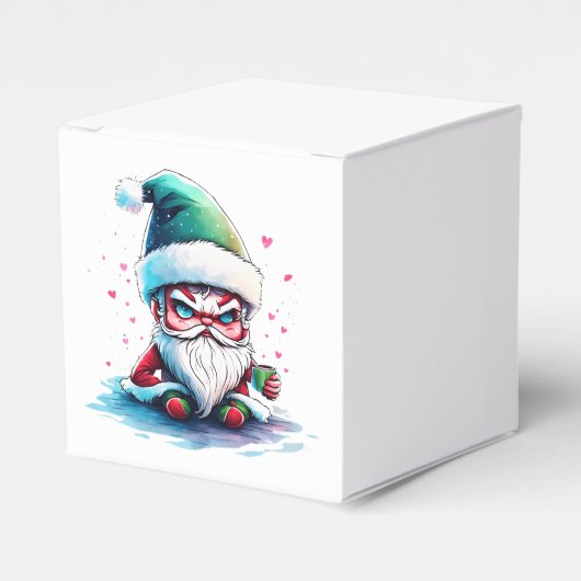 Angry Santa mit einer Tasse Kaffee Geschenkschachtel (Vorderseite)