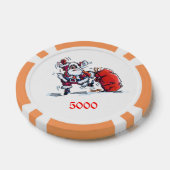 Angry Santa orange 5000 gestreifter Poker-Chip Pokerchips (Einzeln)