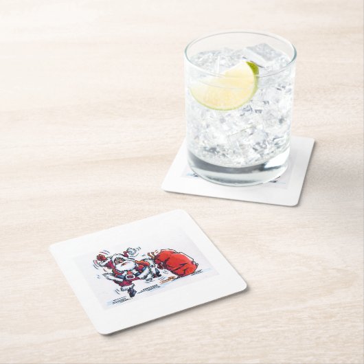 Angry Santa Paper Untersetzer (Vor Ort)