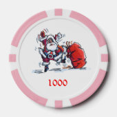 Angry Santa Pink 1000 gestreifter Poker-Chip Pokerchips (Vorderseite)