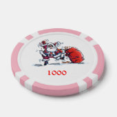 Angry Santa Pink 1000 gestreifter Poker-Chip Pokerchips (Einzeln)