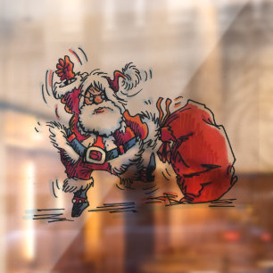 Angry Santa see-thru-Fensterklemme Fensteraufkleber