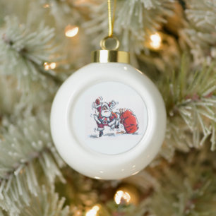 Angry Santa Weihnachtsball Keramik Kugel-Ornament