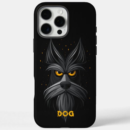 Angry Schnauzer Dog Black Case-Mate iPhone Hülle (Rückseite)