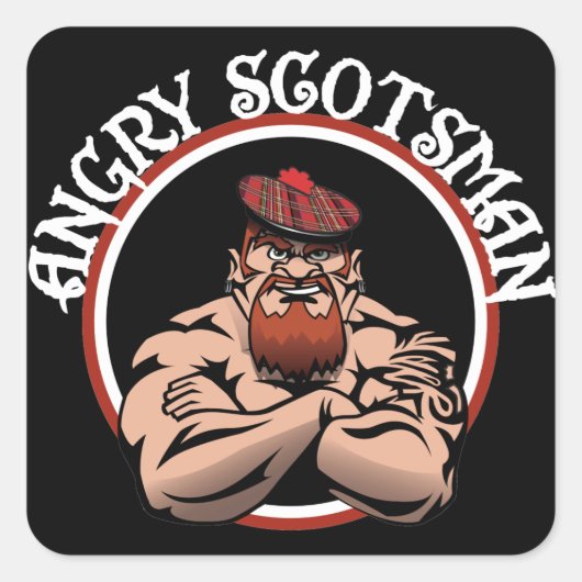 Angry Scotsman 2015 Quadratischer Aufkleber (Vorderseite)