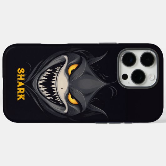 Angry Shark Black Case-Mate iPhone Hülle (Rückseite (Horizontal))