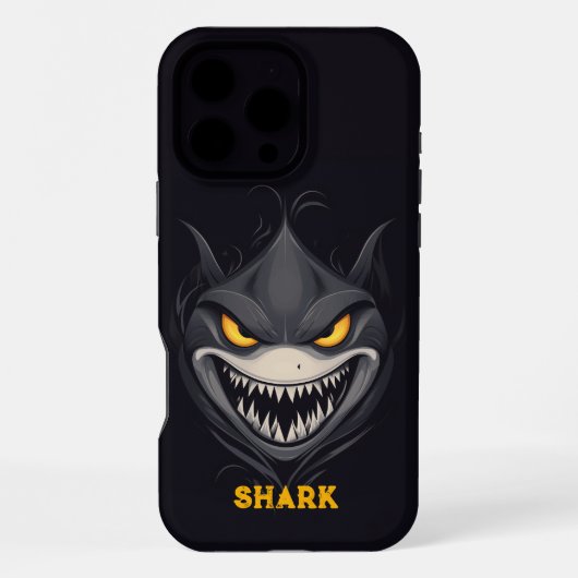 Angry Shark Black iPhone Hülle (Rückseite)