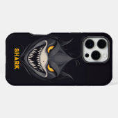 Angry Shark Black iPhone Hülle (Rückseite (Horizontal))