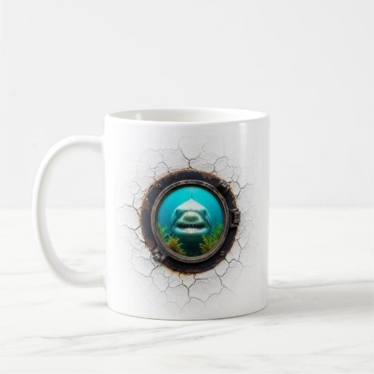 Angry Shark Coffee Tasse Design (Links)