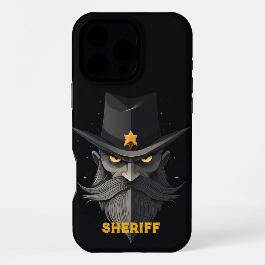 Angry Sheriff Black iPhone Hülle (Rückseite)