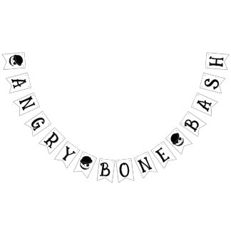 Angry Skeleton Bone Bash Halloween Wimpelkette