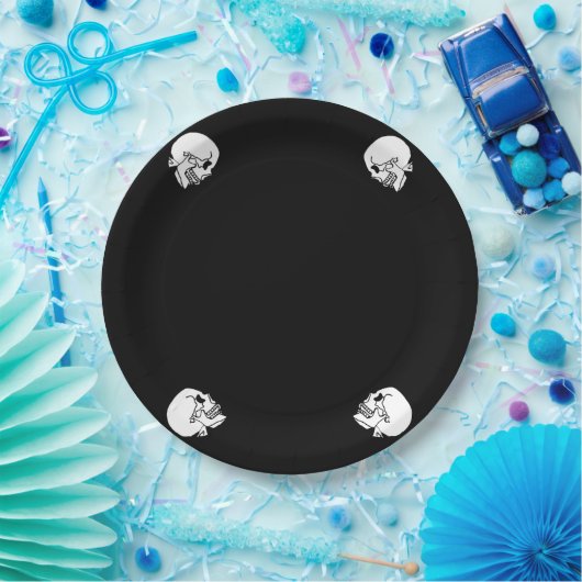 Angry Skeleton Halloween-Party Paper Plate Pappteller (Party)