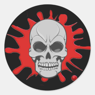 Angry Skull & Blood Platsch: Aufkleber