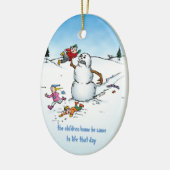 Angry Snowman Funny Holiday Ornament (Links)