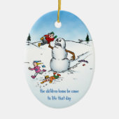 Angry Snowman Funny Holiday Ornament (Vorne)