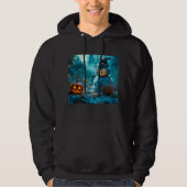 Angry Snowman Halloween Hoodie mit Pumpkins (Vorderseite)