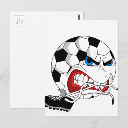 Angry Soccer Ball Postkarte (Vorne/Hinten)
