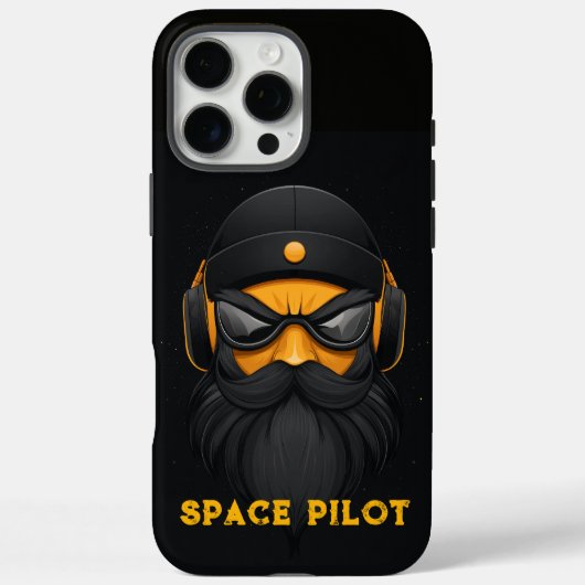 Angry Space Pilot Black Case-Mate iPhone Hülle (Rückseite)