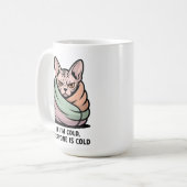 Angry Sphynx Cat Cold Humor Cartoon Art Kaffeetasse (Vorderseite Links)