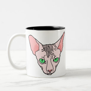 Angry Sphynx Sphinx Cat Pet Zweifarbige Tasse