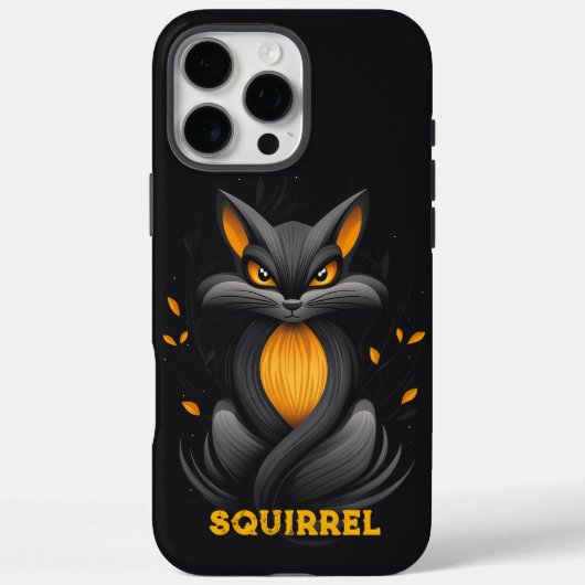 Angry Squirrel Black Case-Mate iPhone Hülle (Rückseite)