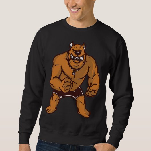 Angry Strong Pitbull Sweatshirt (Vorderseite)