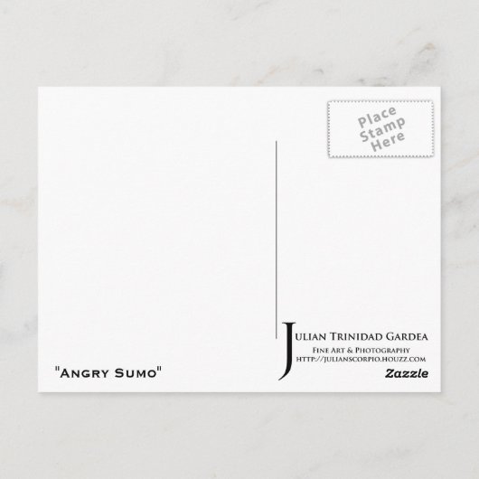 "Angry Sumo" - Postkarte (Rückseite)