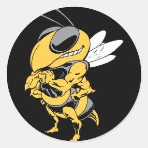 Angry Super Bee Runder Aufkleber
