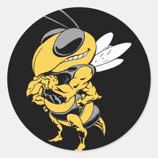 Angry Super Bee Runder Aufkleber (Vorderseite)