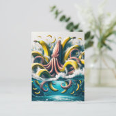 Angry Surreal Banana Octopus Postkarte (Stehend Vorderseite)