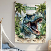 Angry T-Rex Blanket Personalisierter Name für Jung Fleecedecke