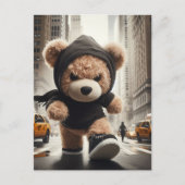 Angry Teddy Bears Storms NYC Postkarte (Vorderseite)