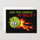 Angry Tennis Ball in Flammen mit funny Quote Postkarte (Vorne/Hinten)