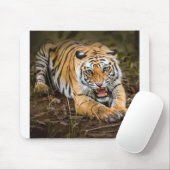 Angry Tiger Animal Wild Predator Cat Wildlife Mousepad (Mit Mouse)