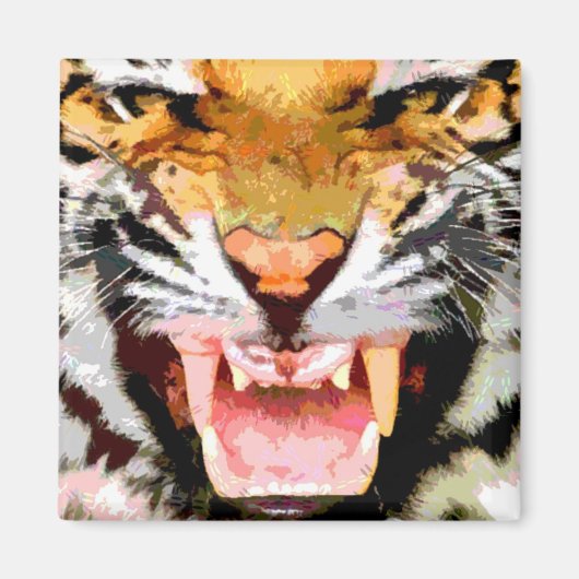 Angry Tiger - Augen des Tigers Magnet (Vorne)