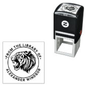 Angry Tiger Head Baring Teeth Library Name Permastempel (Beispiel)