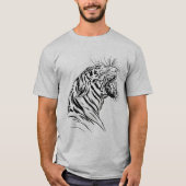 Angry Tiger Head Hand Drawing T-Shirt (Vorderseite)