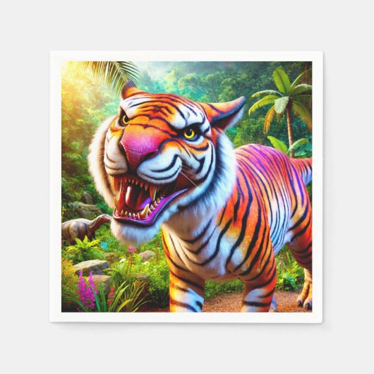 Angry Tiger Serviette (Vorderseite)