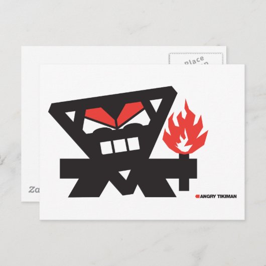 Angry Tikiman Postkarte (Vorne/Hinten)
