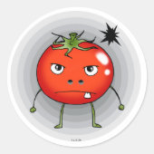 Angry-Tomate Runder Aufkleber (Vorderseite)