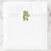 Angry turtle runder aufkleber (Tasche)