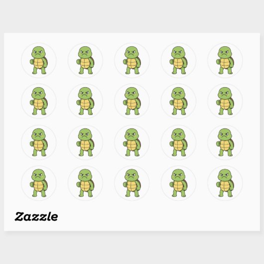 Angry Turtle Sticker (Blatt)