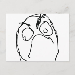 Angry Unhappy Meme Face Postkarte