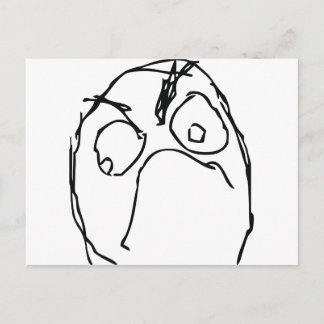 Angry Unhappy Meme Face Postkarte