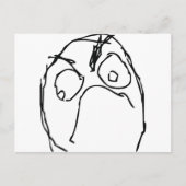 Angry Unhappy Meme Face Postkarte (Vorderseite)