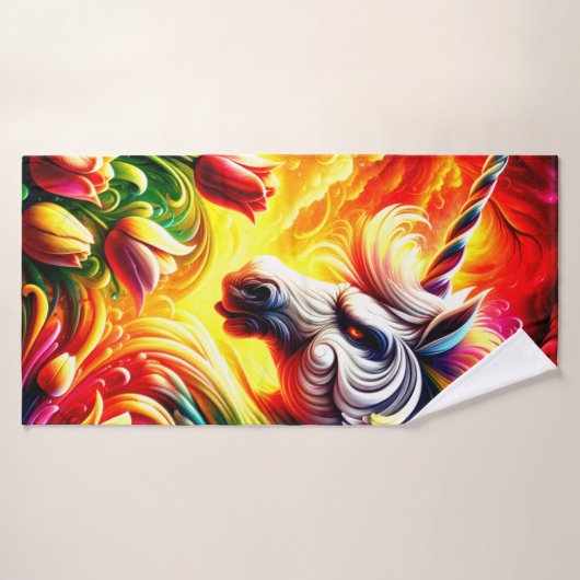 Angry Unicorn Badehandtuch (Badehandtuch)