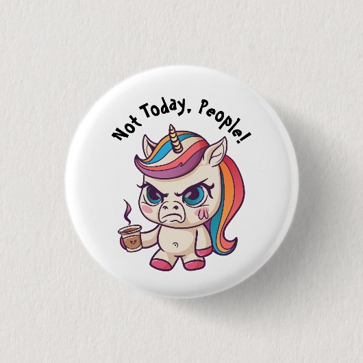 Angry Unicorn Button (Vorderseite)