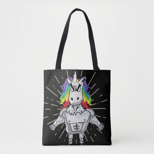 Angry Unicorn Tote Bag Tasche (Vorderseite)
