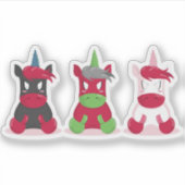 Angry Unicorns Aufkleber (Vorderseite)